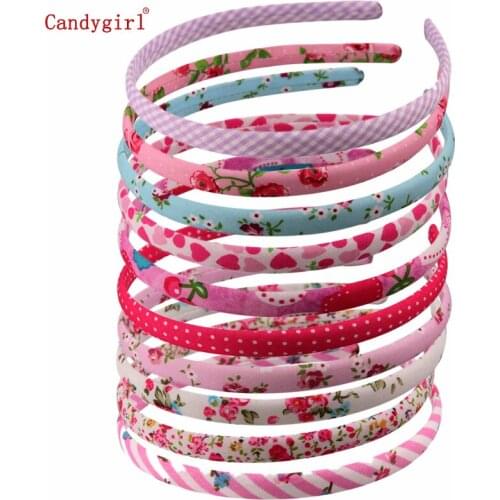 1cm Flower Headbands Ribbon Covered Hairband Women Hair Accessories Headpieces Satin Polyester DIY Boho Headwear