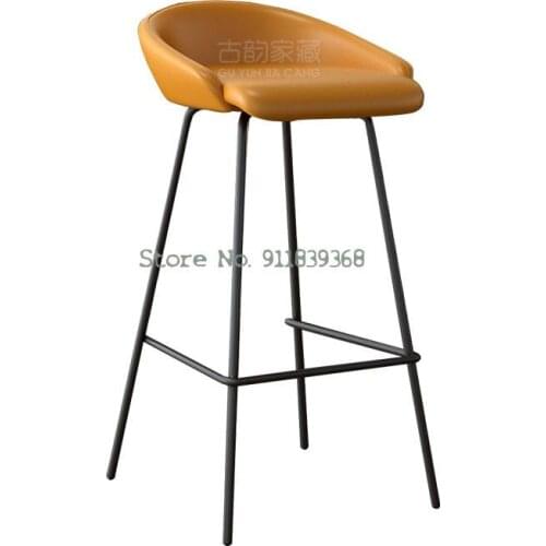 Simple Modern Bar Chair Family Net Red Bar Chair Milk Tea Coffee Shop Front Desk Light Luxury High Stool