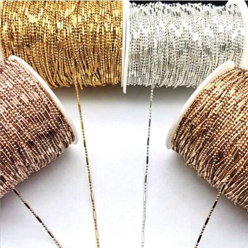 REGELIN 5/10m Dia 1.5mm Beaded Ball Copper Chain Bulk Jewelry Chains for Necklaces Jewelry Making Supplies