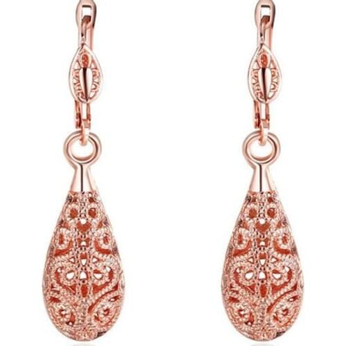 Rose Gold Color Earrings Trendy Fashion Jewelry Earrings For Women Eh009