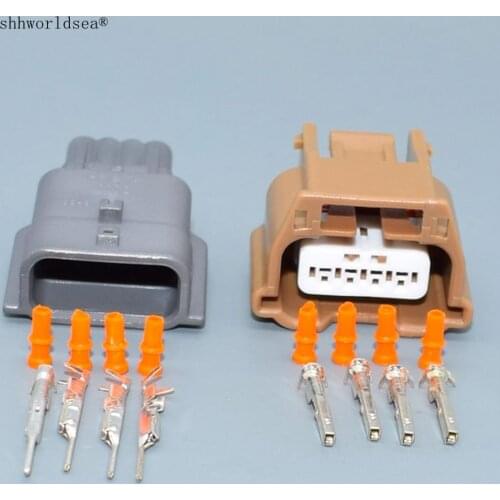 Shhworldsea 4pin 0.6mm male female for Subaru collision sensor plug car solenoid valve plug