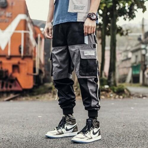 HOUZHOU Black Cargo Pants Men Joggers Sweatpants Mens Cargo Trousers Male Autumn Japanese Hip Hop Streetwear Korean Fashion Men