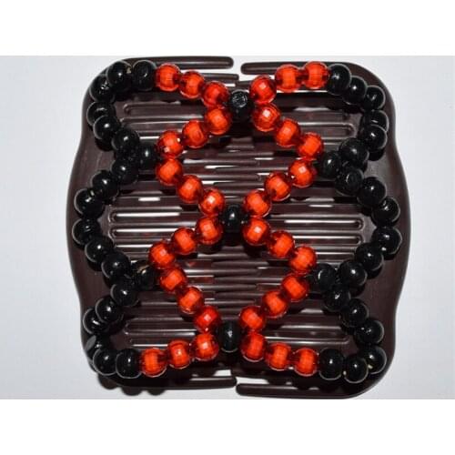 Standard comb red Polyhedron bead in bead and black beads 12pcs/lot african butterfly magic comb