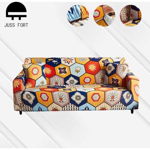 All inclusive Elastic Sofa Covers Geometry Print Seat Protector funda for Living Room Armchair Corner Couch Cover 1/2/3/4-seater