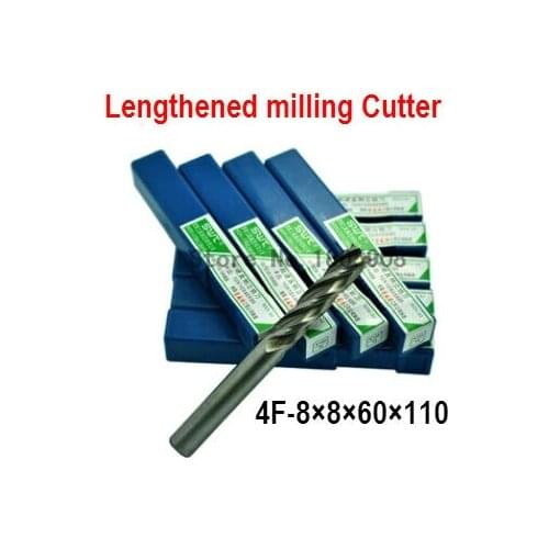 Free delivery 4 slot 1PCS M8.0 high speed steel straight shank vertical milling cutter milling cutter of end milling cutter