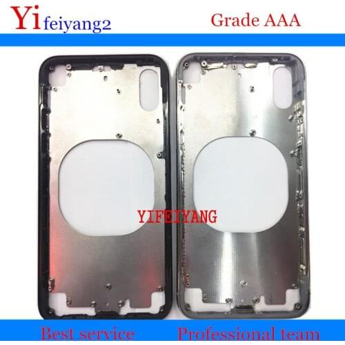 10pcs A quality Front Bezel Chassis Frame cover housing For iPhone X LCD Middle frame battery door