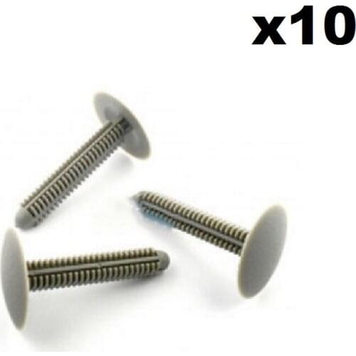 10x For Range Rover P38 Front Seat Base Fir Tree Fastener Clips- Grey & Long stem