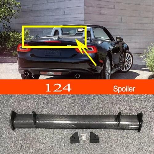 124 Real Carbon Fiber GT-style Car-styling Sporty Rear Trunk Wing Spoiler for FIAT 124 Sedan