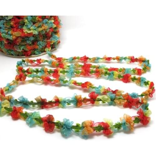 2 Yards Ombre Beanie Shape Color Woven Rococo Ribbon Trim|Decorative Floral Ribbon|Scrapbook Materials|Decor|Craft Supplies