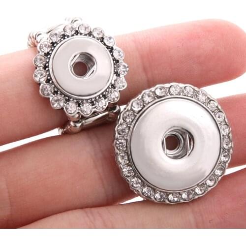2019 New Snap Jewelry Crystal Snap Button Ring 12mm 18mm DIY Party Ring Boom Life Button Rings