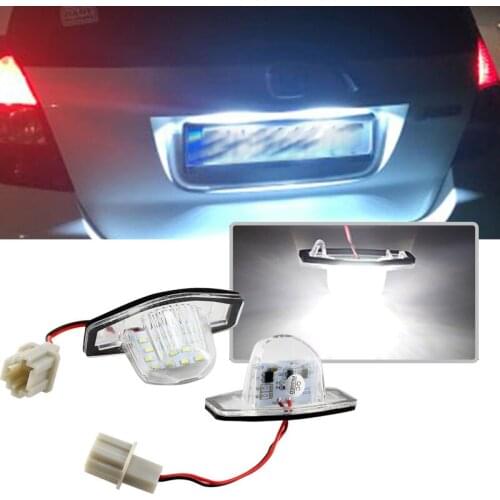 2x Error Free Led Number License Plate Light Lamp For Honda Crv Fit Jazz Crosstour Odyssey FRV HR-V Crosstour 5D 6000k White 12V