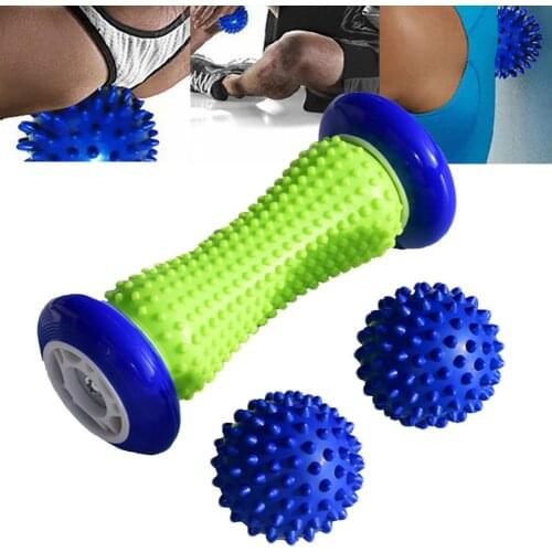 3Pcs Spiky Foot Roller Massage Ball Body Relax Pain Relief Back Leg Massager Set