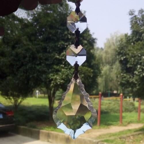 30pcs/lot 50mm Maple Leaf +2pcs Octagon beads with butterfly hooks for crystal glass chandelier parts