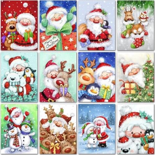 5D DIY Diamond Painting Christmas Santa Claus Full Square&Round Diamond embroidery Cross stitch Diamond mosaic paint kerst art