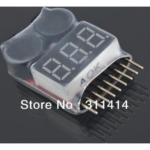 5x 1-8S Lion Battery Tester Low Voltage Meter Buzzer Alarm Check Free Shipping Wholesale