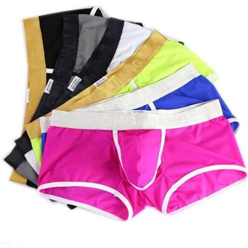 6Pcs/Lot Mens Underwear Boxers Sexy Bulge Pouch Boxer Shorts Trunks Ultra Thin Underpants Ice Slim Males Bottoms Knickers New