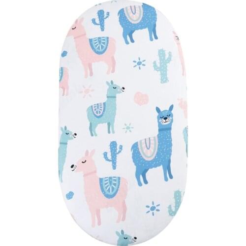 77HD Baby Moses Basket Bed Crib Care Pad Covers Print Fitted Sheet for Mattress Mat