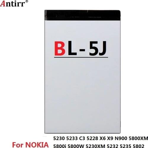 BL-5J BL 5J Battery For Nokia 5800 Nuron 5230 5233 C3 5228 X6 X9 N900 5800XM 5800i 5800W 5230XM 5232 5235 5802 Phone Battery