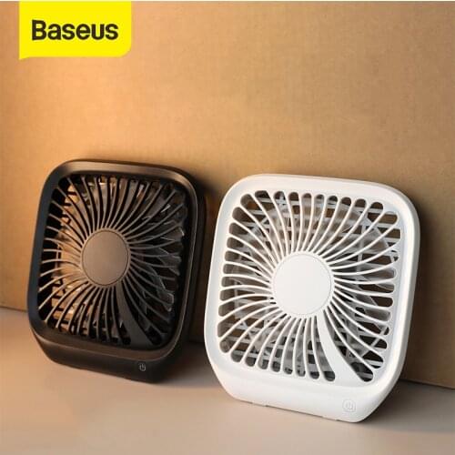 Baseus Mini USB Foldable Car Fan for Back Seat Mute Cooler Portable Air Cooling Fan Desktop Office Fan Three Grade Wind Speed