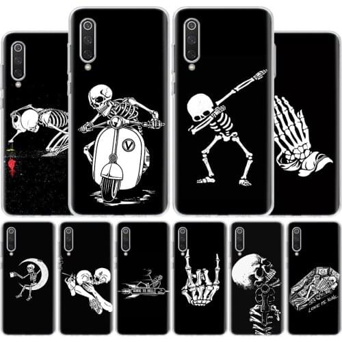 Spooky Skull Funny Dance Skeleton Cover Phone Case For Xiaomi Note 10 Mi 11 9 8 CC9 5X 6X 9T 10T A3 Poco X3 NFC F1 Pro Lite + Co