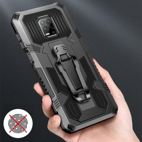 Belt Clip Case For Redmi Note 10 9S 9 7 8 Pro 9A Phone Cases For Xiaomi Mi 10T Pro For Poco F3 M3 X3 NFC Rugged Stand Hard Cover