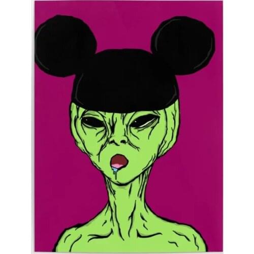 HD Prints Canvas Wall Art Painting abstract Posters Modular Pictures Green alien Modern Home Decoration Living Room No Framework