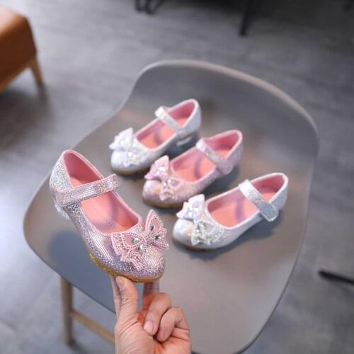 Infant Kids Baby Girls Sandals Shining Sequin Bowknot Casual Shoes Fashion Bing Rhinestones Princess Shoes For Party Wedding