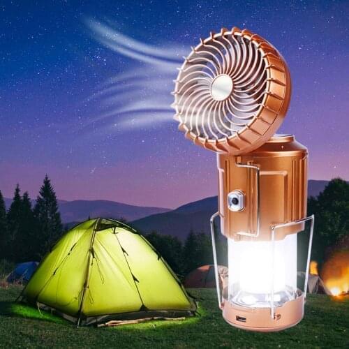 Solar Electric Fan Camping Light Portable Stretching Switch Camping Light Outdoor Cooling Multifunctional Lantern