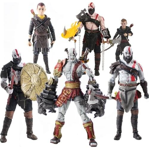 14-20cm NECA God of War Kratos Atreus Ultimate Classic Movie Role PVC Action Figure Collection Model Toys Dolls Brinquedos