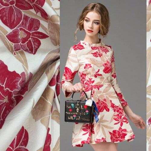 HLQON High quality occident style yarn dyed soft brocade jacquard fabric for dress women clothing patchwork tissue