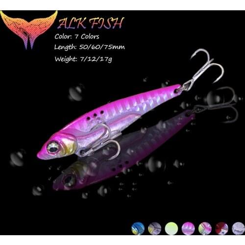 WALK FISH 1PCS 7G/12G/17G Metal Bait VIB Vibration Bait 3D Eyes Ice Fishing Lures Spinner Spoon Sinking Winter Fishing Tackle
