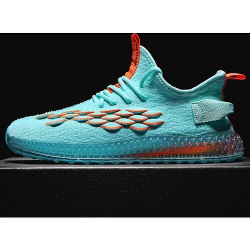Summer Breathable Mens sneakers Rubber Platform Running Shoes Zapatillas Hombre Sport Shoes White Orange Fashion Mens Color