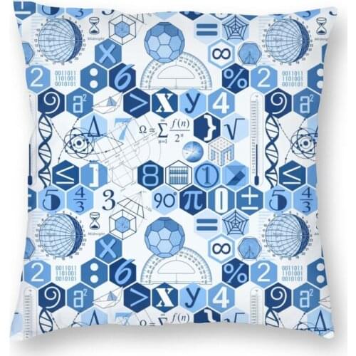 Math In Color Cushion Covers Sofa Home Decorative Science Geek Teacher Geometric Square Throw Pillow Case 40x40cm