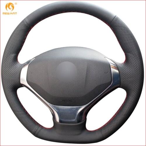 MEWANT Black Artificial Leather Car Steering Wheel Cover for Peugeot 3008 2013-2015 Accessories Parts