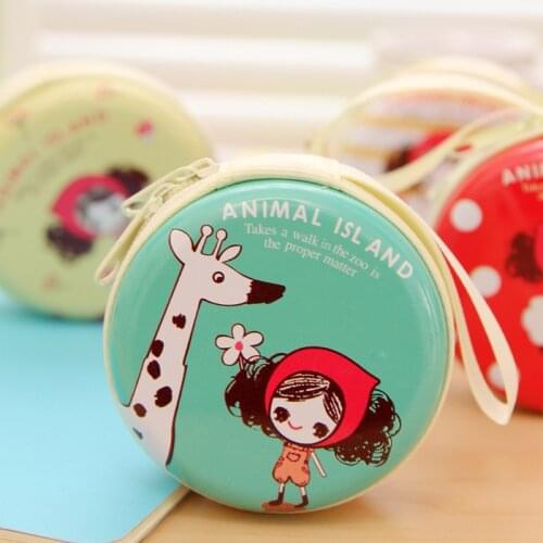 Cute Round Coin Purse Key Wallet Mini Storage Bag Earphone Cartoon Case For Children Women Small Lovely Zipper Pocket Bag