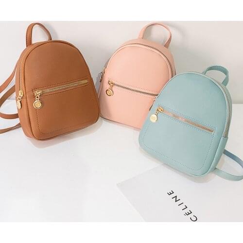 Mini Backpacks for Women Small School Bags for Teenage Girls Pink PU Leather Backpack Purse Bag Pack Cute Mochila Feminina