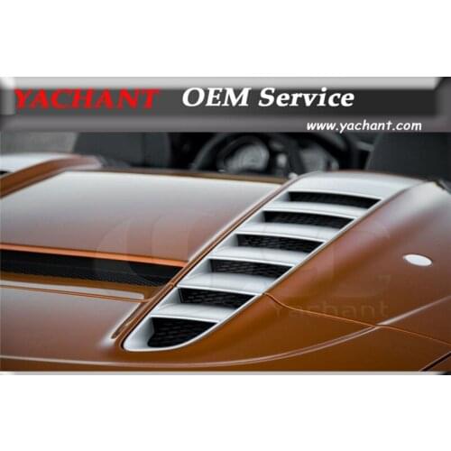 New Arrival Carbon Fiber / Dry Carbon Fiber Rear Trunk Vents 2 Pcs Fit For 2008-2015 R8 V8 V10 Spyder OEM Rear Engine Hood Vents