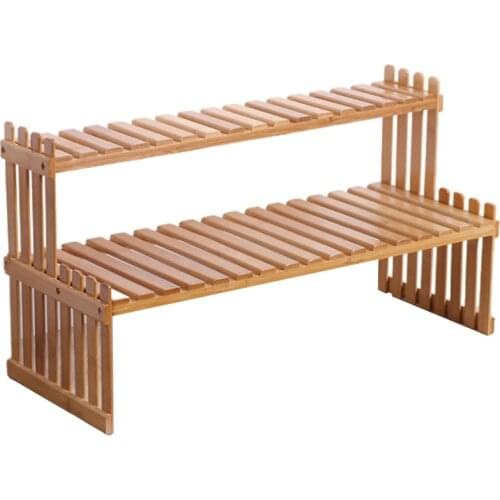 Office Desktop Storage Rack Bamboo Flower Display Stand Plant Shelves Decorative Storage Shelf for Study Retail