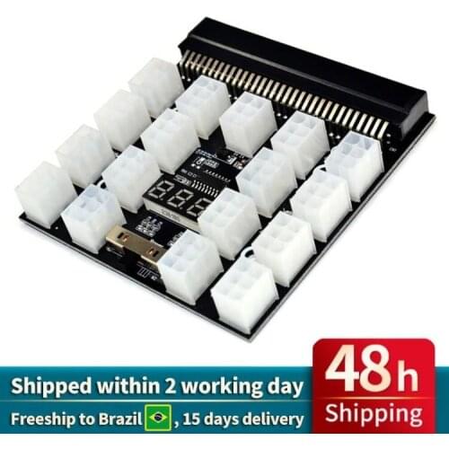 PCI-E 17x 6Pin Power Supply Breakout Board Adapter Converter 12V for Ethereum BTC Antminer Miner Mining HP Server PSU GPU