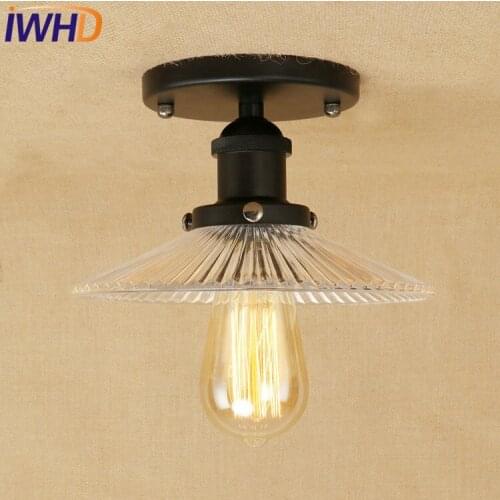 IWHD Retro Loft Style Edison Industrial Ceiling Lamp Antique Iron Glass Vintage Ceiling Light Fixtures Home Lighting Luminaria