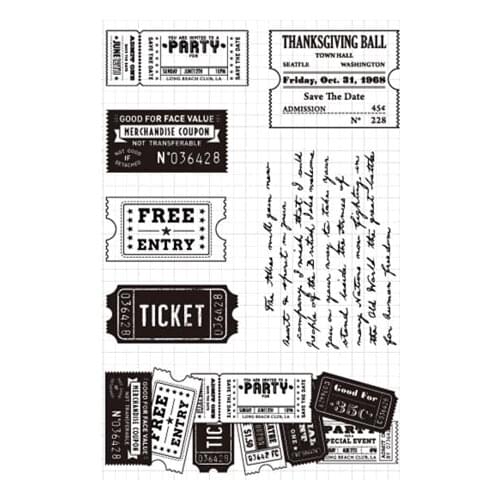 Ticket Clear Stamp for Scrapbooking Transparent Silicone Rubber DIY Photo Album Decor F136