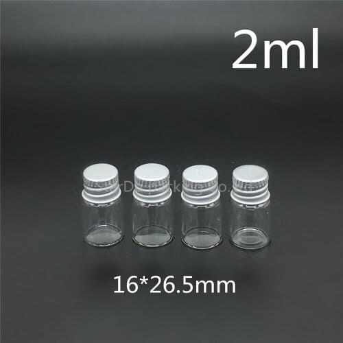 30pcs/lot 2ml Mini empty Clear Glass Bottle Empty Protable Sample Vial Refillable Essential Oil Jar