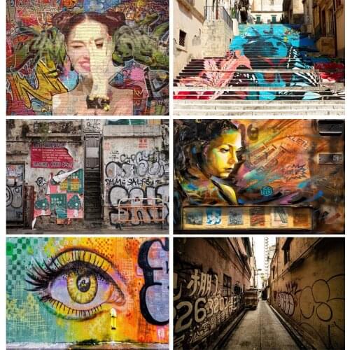 SHENGYONGBAO Brick Wall Art Graffiti Photography Backdrops Baby Portrait Photography Background For Photo Studio 210328TYD-05