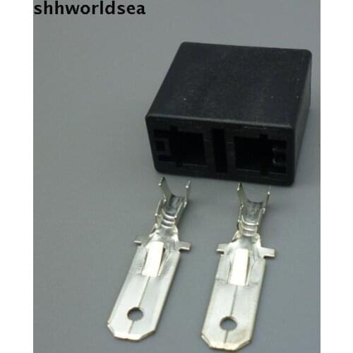 Shhworldsea 10/50/100/500setse 2 pin 2p H7 bend angle bulb socket male plastic car auto Headlight Repair holder connector plug