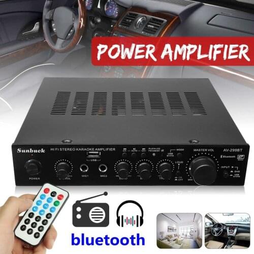 CLAITE AV-299BT 200W HIFI bluetooth Stereo Power Amplifier Remote Control USB FM Mic Input Cinema Home Home Theater Amplifiers