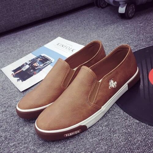 Summer Men Shoes for Man Casual Shoes Leisure Comfy PU Men Leather Loafer Shoes Solid Slip on Driving Shoes Solid Slip on Shoes