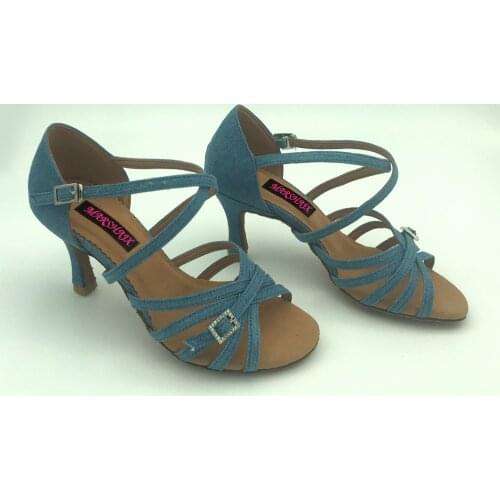 7.5cm heel Latin Dance Shoes For women Salsa shoes Ballroom shoes pratice shoes comfortable shoes MS6220JS low heel
