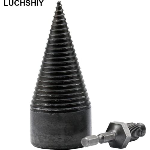 High Speed Steel Drill Bits Woodworking Tools Wood Splitter Screw Cones Bit Wood Drill 32/42mm Round Square Hexagonal Bit Drills