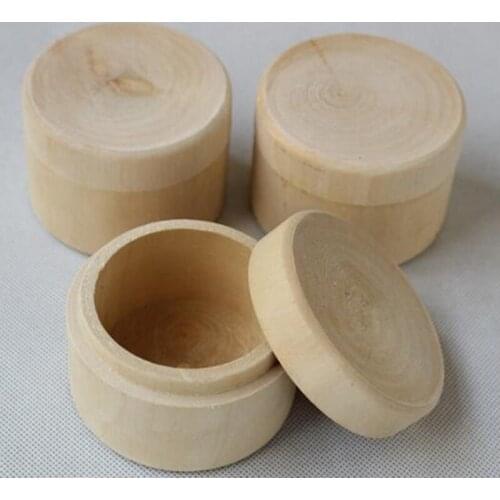 Small Round Wooden Storage Boxes Ring Box Vintage decorative Natural Craft Jewelry box Case Wedding Accessories F20173246