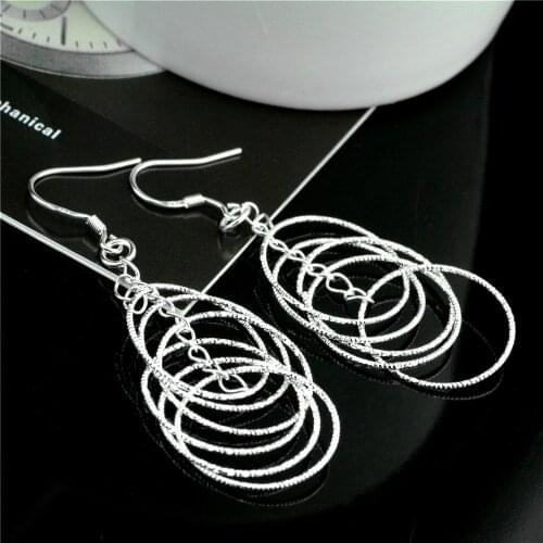 925 sterling silver women earrings Korean version of the long stretch of women star earrings personality charm earrings